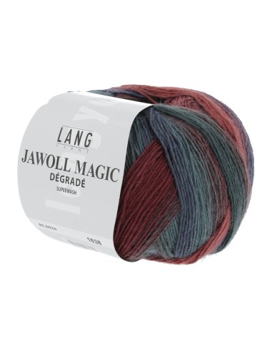 Jawoll Magic Dégradé 0034 jeans, donker rood/ oranje en donker groen