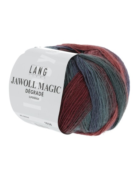 Jawoll Magic Dégradé 0034 jeans, donker rood/ oranje en donker groen