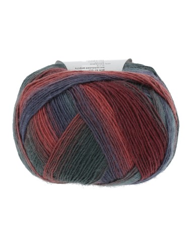 Jawoll Magic Dégradé 0034 jeans, donker rood/ oranje en donker groen