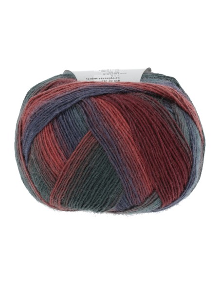 Jawoll Magic Dégradé 0034 jeans, donker rood/ oranje en donker groen