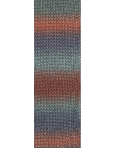 Jawoll Magic Dégradé 0034 jeans, donker rood/ oranje en donker groen