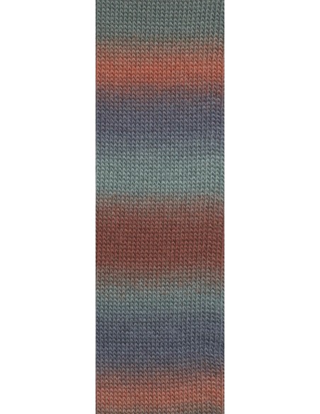 Jawoll Magic Dégradé 0034 jeans, donker rood/ oranje en donker groen