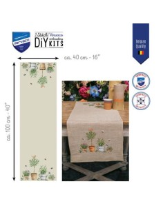 DIY borduurpakket Linnen loper tuinspullen. (PN-0200109). 2