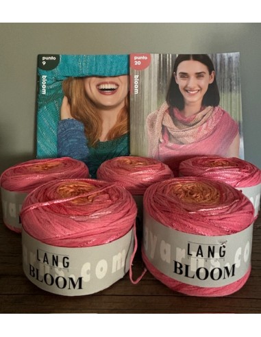 Mazzelpakket 4, 5 bollen Lang Yarns bloom kl. 19 inclusief 2 patroonboekjes