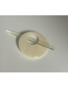 Vestsluiting rond 50 mm wit parelmoer