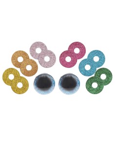 Veiligheidsoogjes 30 mm Glitter mix 2
