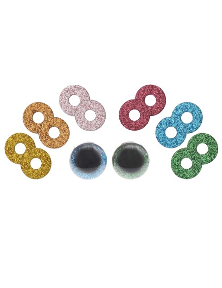 Veiligheidsoogjes 20 mm Glitter mix