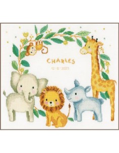 Borduurpakket geboortetegel Jungle dieren (PN-0197905) 2