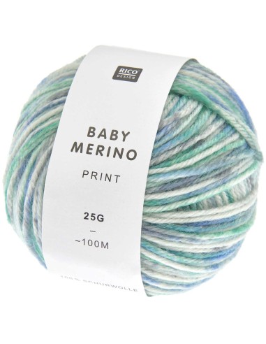 Baby Merino print 22 Aqua