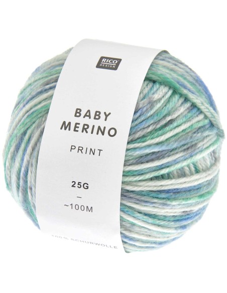 Baby Merino print 22 Aqua