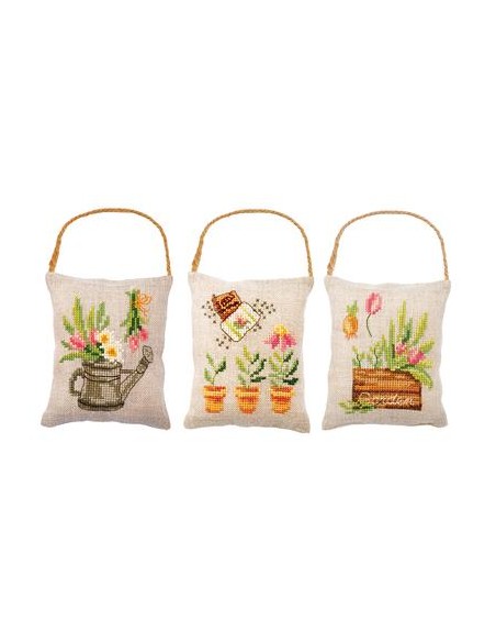 Borduurpakket deco kussentjes kit tuin (PN-0199352)