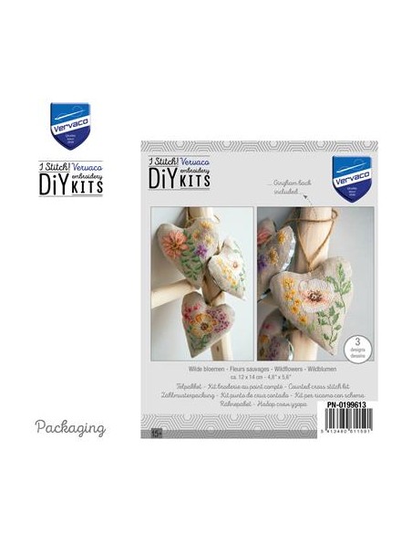 Deco kit hartje wilde bloemen set van 3 stuks (PN-0199613)