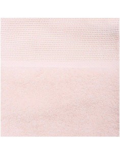 Slabbetje met Aida borduurrand roze  30x34 cm 2