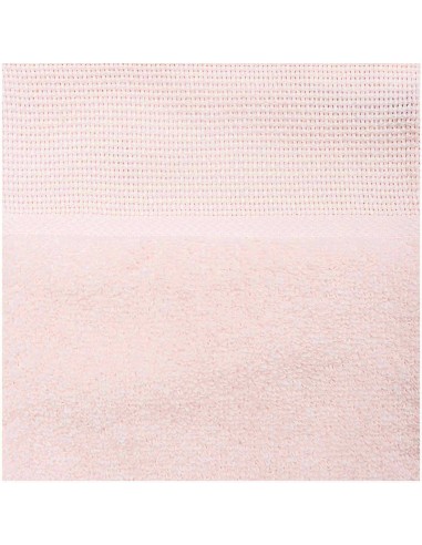 Slabbetje met Aida borduurrand roze  30x34 cm