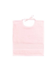 Slabbetje met Aida borduurrand roze  30x34 cm