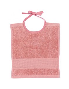 Slabbetje met Aida borduurrand oud roze  30x34 cm