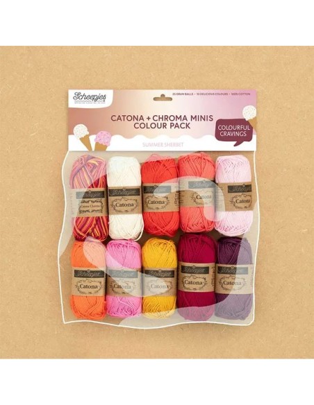 Scheepjes Colourpack Catona + Chroma minis Summer Sherbet