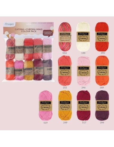 Scheepjes Colourpack Catona + Chroma minis Summer Sherbet