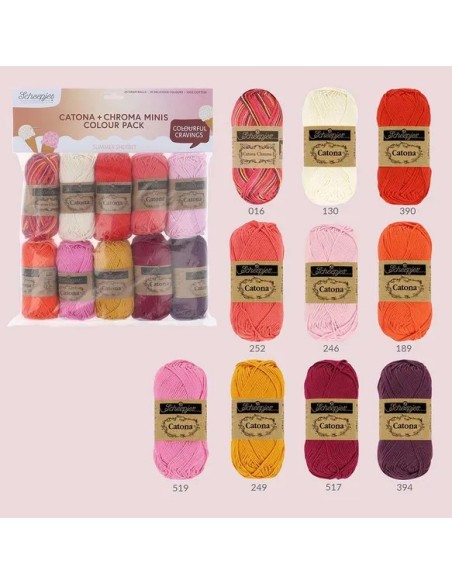 Scheepjes Colourpack Catona + Chroma minis Summer Sherbet