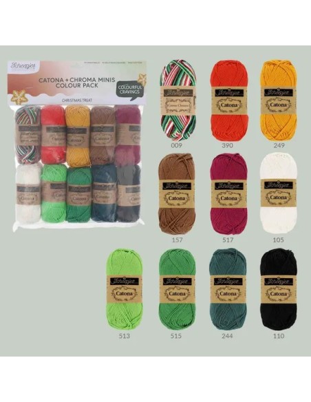 Scheepjes Colourpack Catona + Chroma minis Christmas Treat