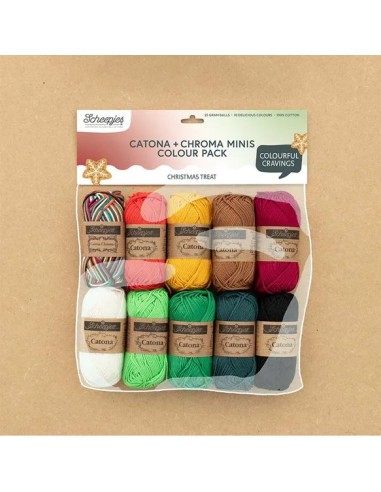 Scheepjes Colourpack Catona + Chroma minis Christmas Treat