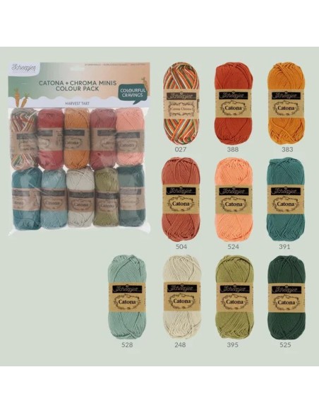 Scheepjes Colourpack Catona + Chroma minis Harvest Tart