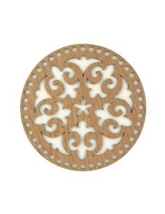 Houten Mandala 17 cm Ø – 44 openingen van 7 mm