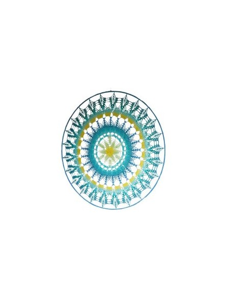 Houten Mandala 17 cm Ø – 44 openingen van 7 mm