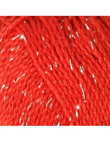 Scheepjes Catona shine 115 Hot Red Silver