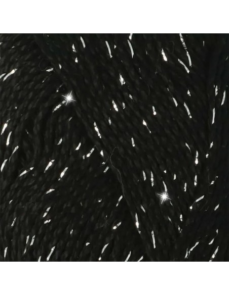 Scheepjes Catona shine 110 Jet Black Silver
