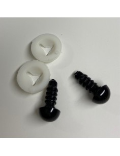 Veiligheidsoogjes zwart 5 mm per paar (2 stuks)