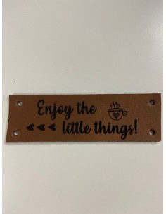 leren label enjoy the little thing 10x3 cm cognac