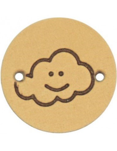 Durable Leren label rond cloud (2 stuks)