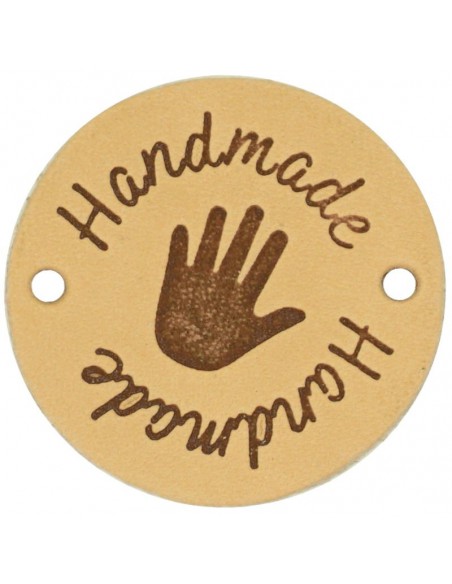 Durable leren label handmade| Het Lemsterwolhus heeft ze op voorraad!