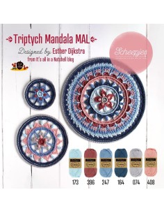 Haakpakket triptisch Mandala Mal Blue Moon|het Lemster Wolhus heeft ze op voorraad!