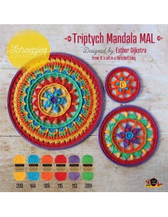 Haakpakket triptisch Mandala Mal rainbow bright|het Lemster Wolhus heeft ze op voorraad!