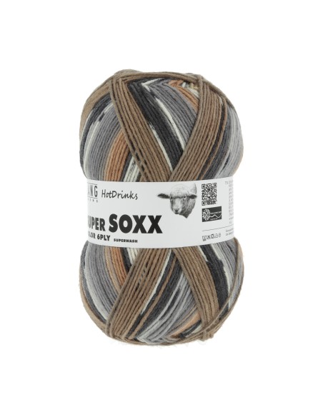 Super soxx 6 ply hotdrinks 376 hot chocolate| het Lemster Wolhus heeft ze op voorraad!